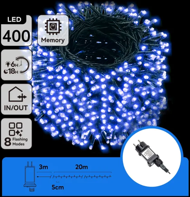Tira de Luces Led de Navidad Luz Azul 400 Led 20 Mt